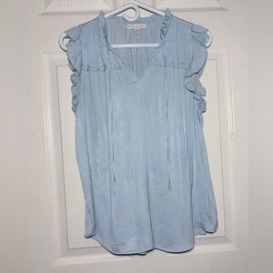 Maison d’Amelie Light Blue Ruffled Women's Top‎